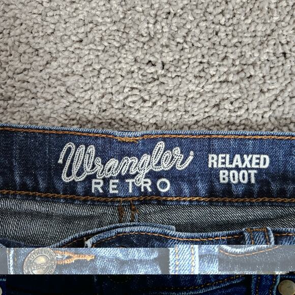 Wrangler Retro Jeans Mens 34X28 (Tag 36X30) Blue Relaxed Boot Cowboy Western - Picture 3 of 10